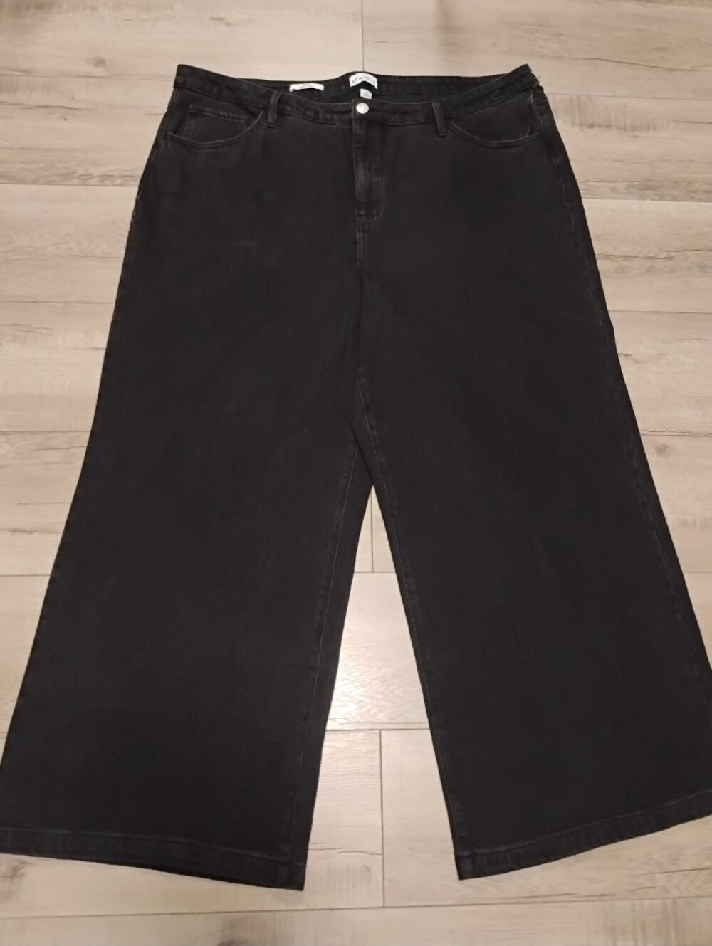 Ava & Viv Women's Plus Size Wide Leg Jeans in Size 24 in color Black Denim